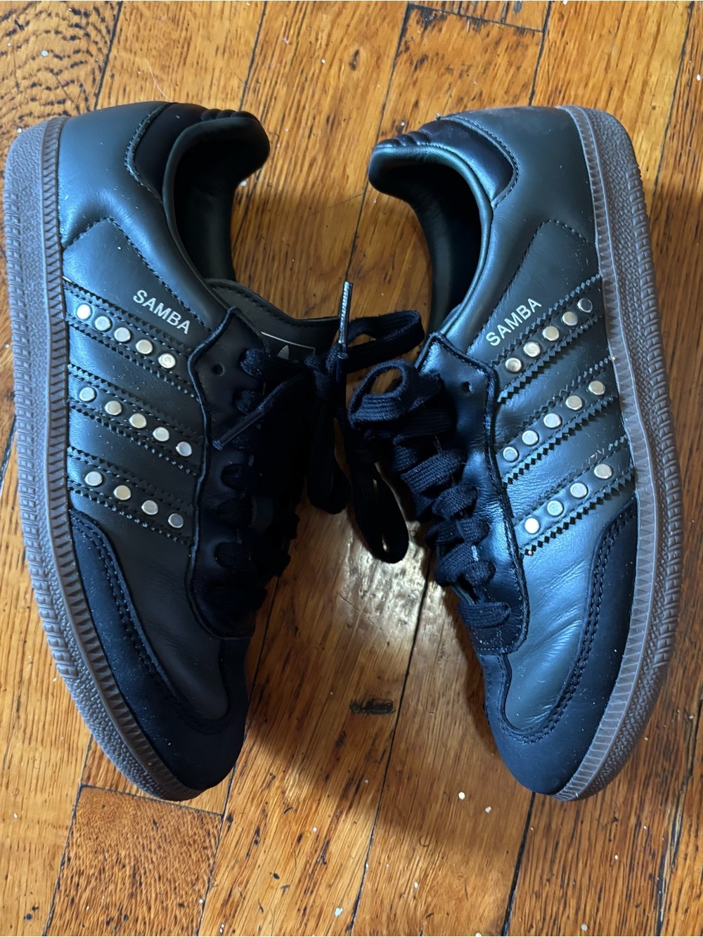 Adidas Women’s Samba Sneakers Silver Stud Design